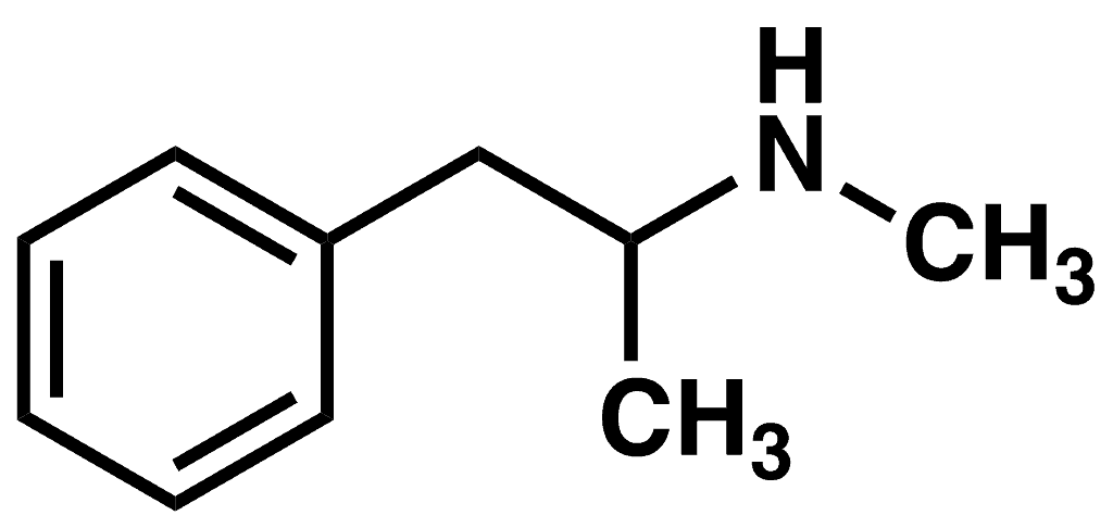 Chemical structure of methamphetamine