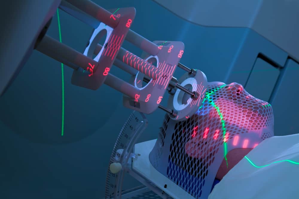 Man Receiving Electron Radiation Therapy Treatments for Cancer