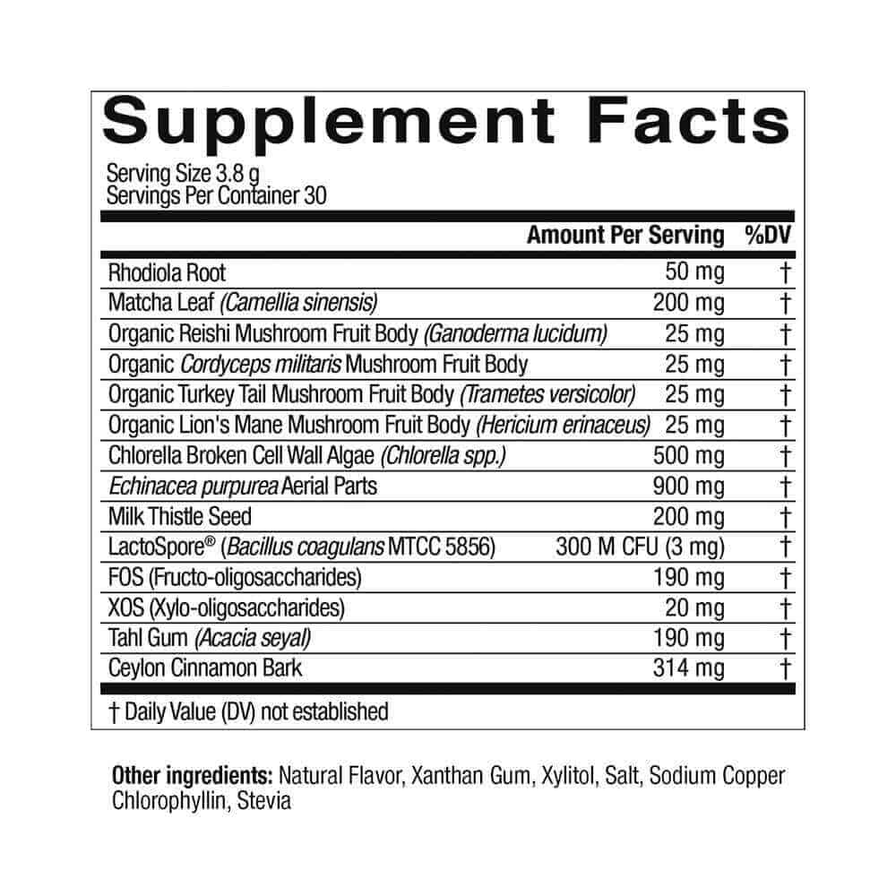 Beyond Greens Supplement Nutrition Facts